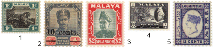 Малайя почтовые марки