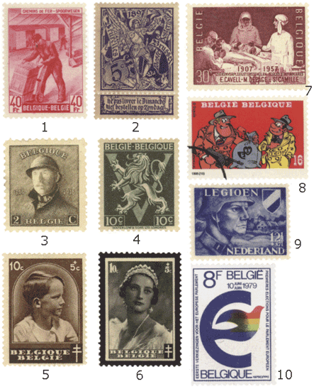 Бельгия почтовые марки