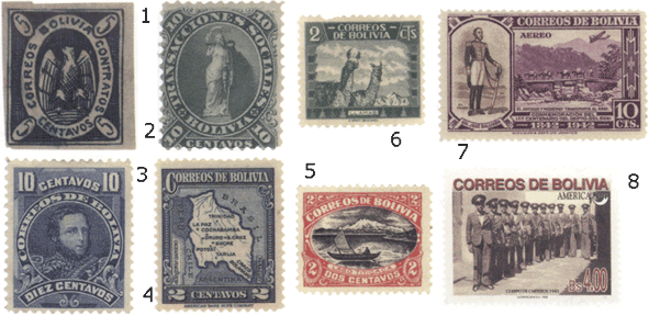 Знаки почтовой оплаты Боливия