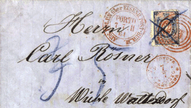 Конверт письма, отправленного из Варшавы