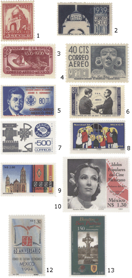 Почтовые марки Мексики
