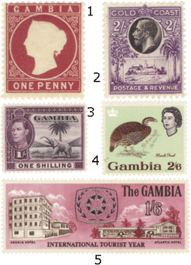 Гамбия первые марки