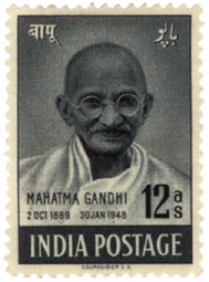 Мохандас Карамчанд Ганди на почтовой марке