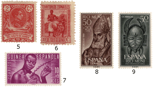 Испанские колонии почтовые марки