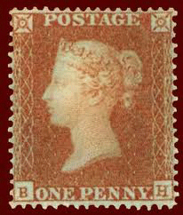 Крассный пенни почтовая марка