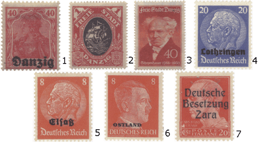 Город Данциг почтовые марки