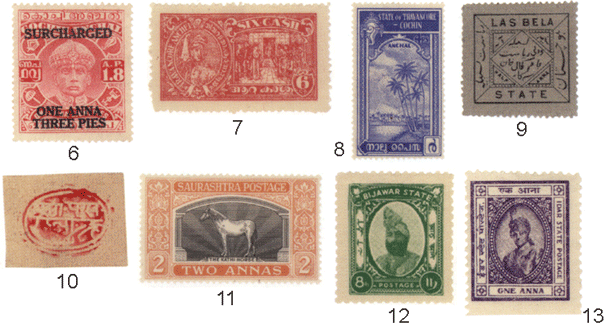 Феодальные штаты Индии почтовые марки