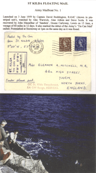 Страница из коллекции, посвященной плавучей почте острова Сент-Кильда