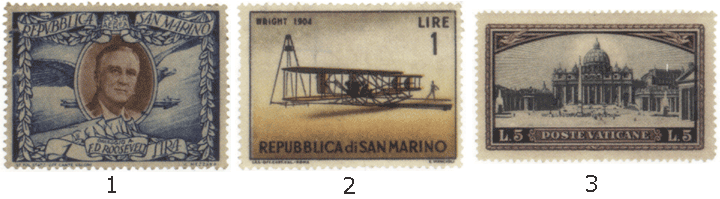 Сан-Марино и Ватикан почтовые марки