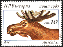 лось на почтовой марке