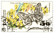 Бражник бабочка на почтовой марке