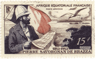 почтовая марка Пьер Саворньяна де Бразза