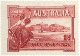 Марка 1927 г Австралия