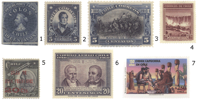 Чили марки почтовые