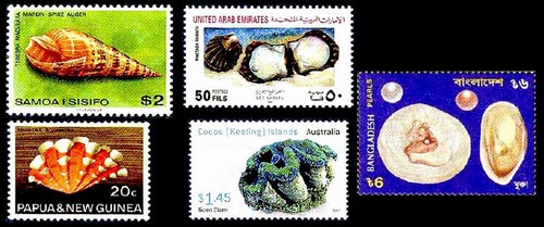 жемчужницы на почтовых марках