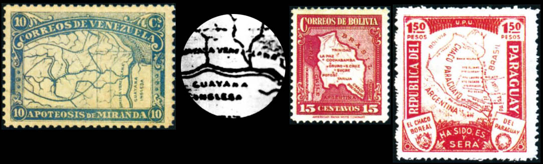 географические карты на почтовых марках