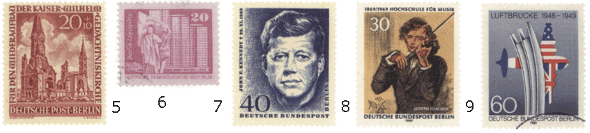 Западный Берлин почтовые марки