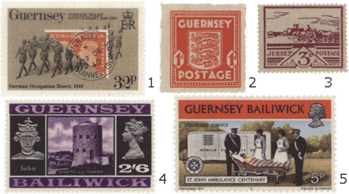 Гернси почтовые марки разрезанные по диагонали