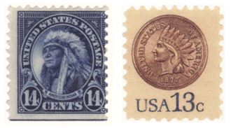индейцы на почтовых марках