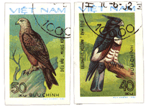 хищные птицы на марках почтовых