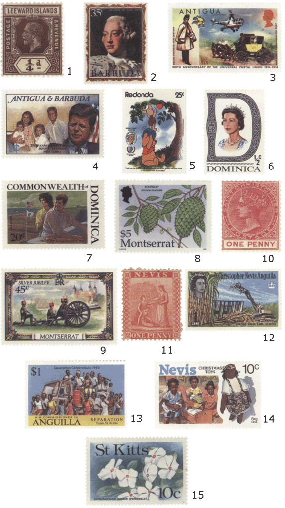 Подветренные Острова почтовые марки