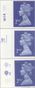 британских марки второго класса из серии «Машен»