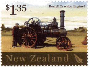 Трактор Буррелла почтовая марка Новой Зеландии