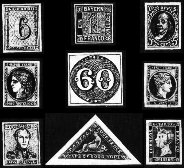 первые почтовые марки
