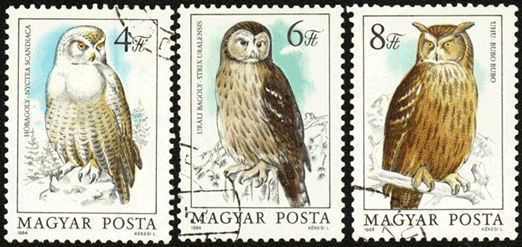 Венгрия почтовые марки совы 1984 год