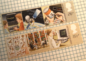 Использованные блоки из нескольких почтовых марок