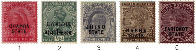 Конвенционные штаты почтовые марки