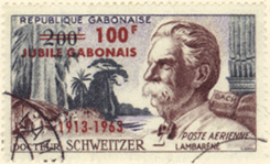Альберт Швейцер почтовая марка
