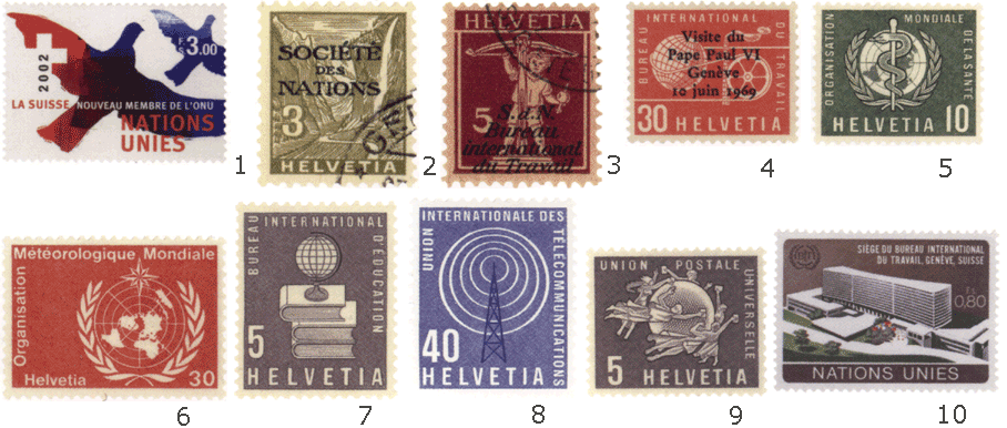 почтовые марки Швейцарии