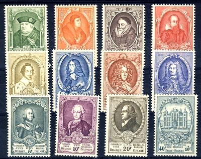 Почтовые марки Бельгия 1952 год