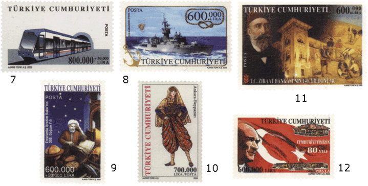 марки почтовые Турция