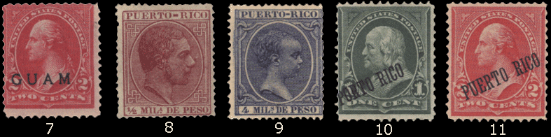 почтовые марки США с надпечатками