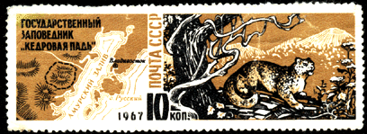 Заповедник Кедровая падь почтовые марки 1967 год