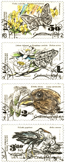 Марки Чехословакия 1983 год, охрана европейской флоры и фауны