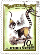 корея почтовая марка лемур