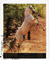 Почтовые марки Северной Кореи изображение лошади