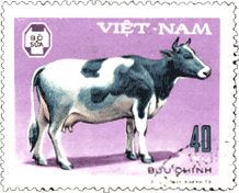 Почтовая марка Вьетнам с изображением корова