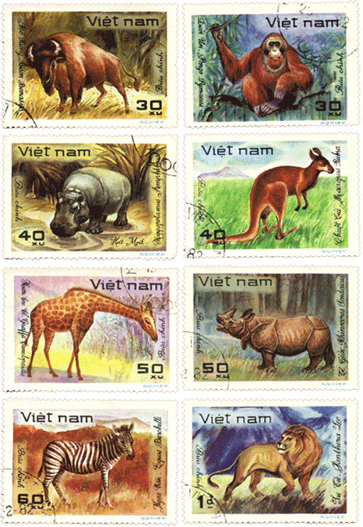 Почтовые марки Вьетнам 1981 год дикие животные